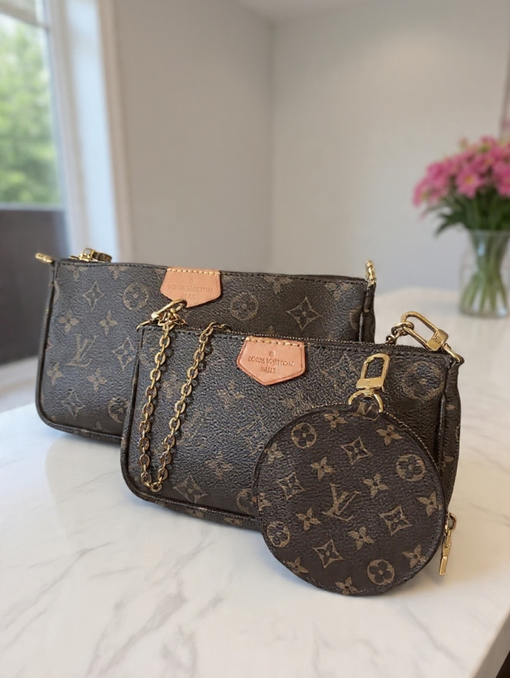 Louis Vuitton Multi Pochette Accessoires Pink Strap Microchip ✨ NEW - Picture 11 of 17